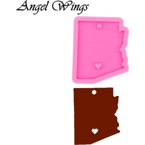 United States Arizona Keychains Silicone Molds DIY Shiny Jewelry Epoxy Resin Mold DY0228
