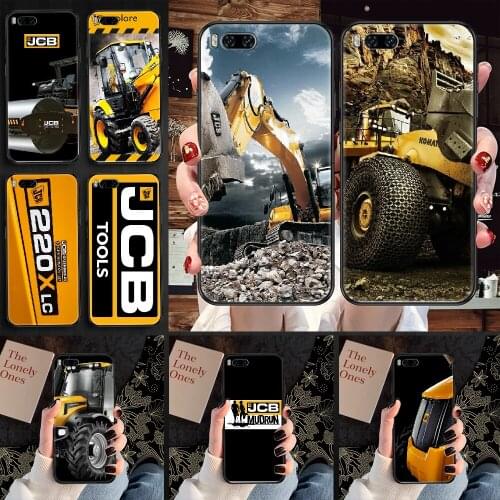 Jcb Excavator Phone case For Xiaomi Mi Max Note 3 A2 A3 8 9 9T 10 Lite Pro Ultra black painting funda silicone cell cover