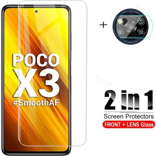 2in1 for Xiaomi POCO X3 NFC Case Tempered Glass Camera Lens Film Xiami POCO X3 Xiomi POCCO X3 POCOX3 Protective Film