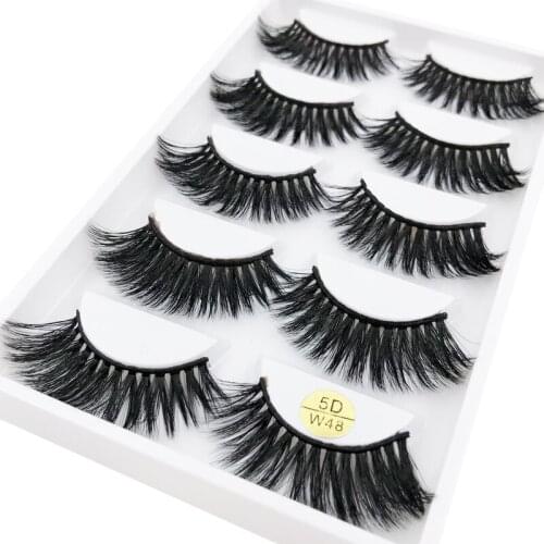 Flash girl high quality 5D-W48 5 pairs 5D mink natural false eyelashes