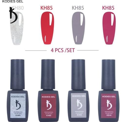 KODIES GEL 4 PCS/Set Manicure Gel Nail Polish 8ml White Black French Color Gellak Varnish Semi Permanent Nails Art Salon Quality