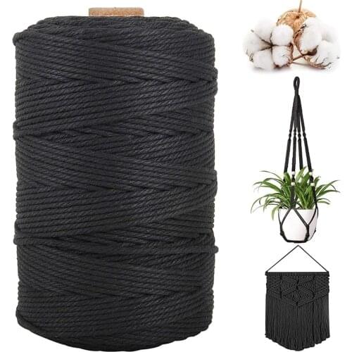 Macrame Cord 3MM 200M Cotton Rope 100% Natural Cotton Macrame Rope, Cotton Cord Macrame for Wall Hanging Boho Decor