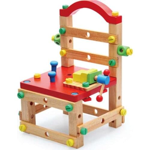 DIY Beech Disassembly Tool Creative Montessori Wooden Balancing Building Stack Sorting Construction Lightweight Combination Toys