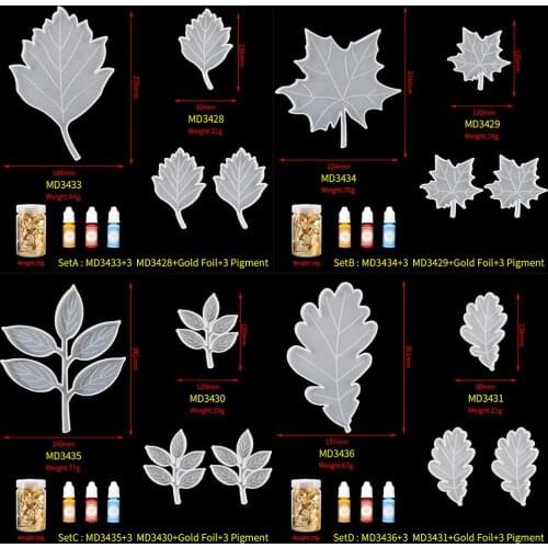 Maple Leaves Tray Silikon Resine Mould Leaf Coaster Mold Set Moldes Kit Resine Epoxy For Bisuteria Para Manualidades Por Mayor