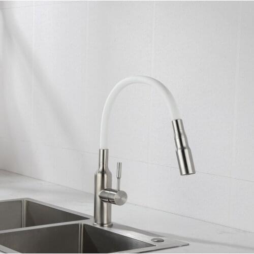 Kitchen Faucet White 304 Stainless Steel Hot and Cold Mixer Torneira for Kitchen Basin