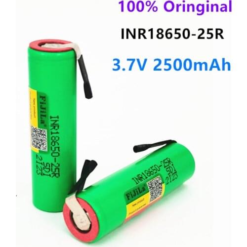 100%NEW 18650 Battery 2500mAh 3.7V INR18650 25R 20A Discharge High Current Welding Nickel Sheet lithium ion Rechargeable Battery