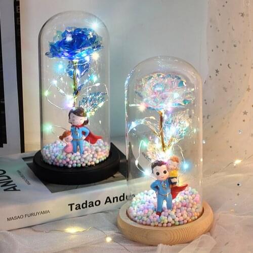 Best Mother 's Day Gift LED Enchanted Galaxy Rose Beauty and The Beast Rose with Flashing colorful For Valentine' Day Home Decor