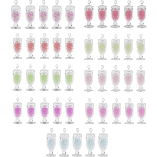 Dollhouse Miniatures Food 1:12 Scale Clear Candy Jars With Fake Candies