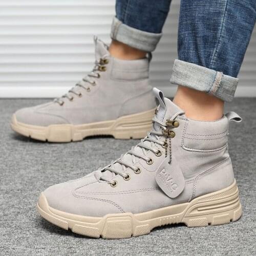 Men Martins Autumn Winter Comfort Wear Resitant Non-slip Mans Sneakers 2021 Newest British Nubuck Leatherette Male Vulcan Shoes
