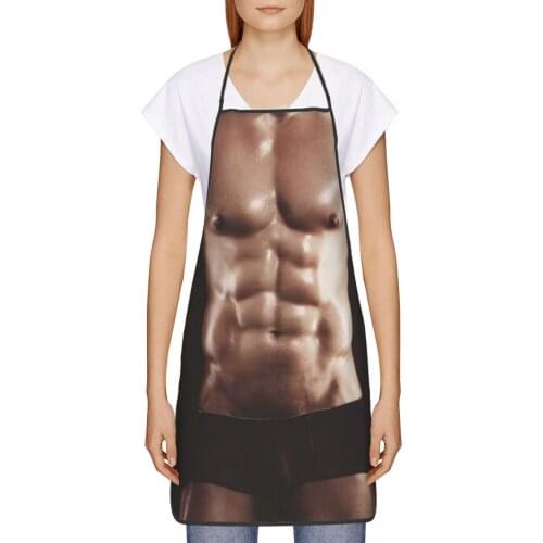 Man Muscle Kitchen oil resistant wreath Muscular kitchen aprons women Man For House cleaning 72*52cm
