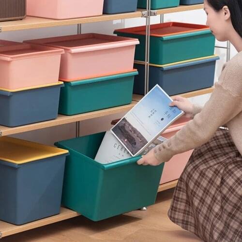 Desktop storage box large household students with lid small storage box multi-function household cosmetics storage storage box