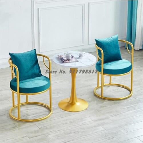 Nordic leisure net red light luxury bedroom makeup nail back stool ins balcony small table and chair three-piece combination