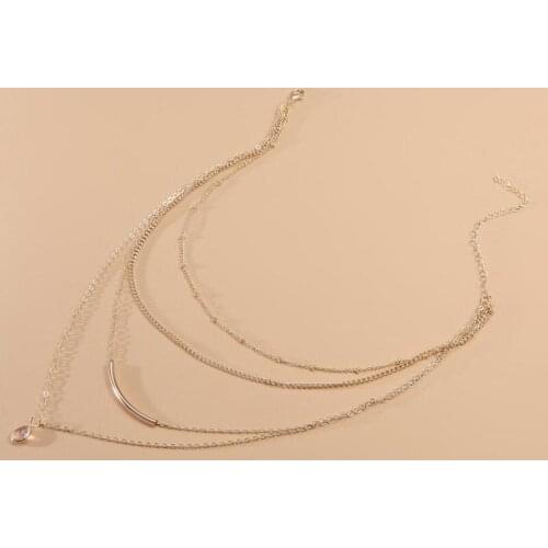 Bohemian Style Drop Necklace 2021 Fashion New Necklace Wild Personality Copper Tube Multilayer Necklace Womens Sales Naszyjnik