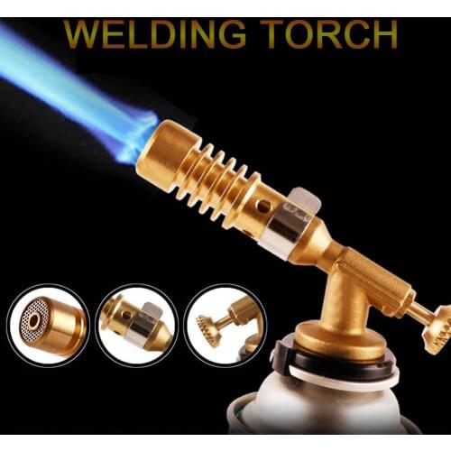 Portable Gas Torch Flame Gun Blowtorch Copper Flame Butane gas-Burner Lighter Heating Welding For Outdoor Camping BBQ Spray Gun
