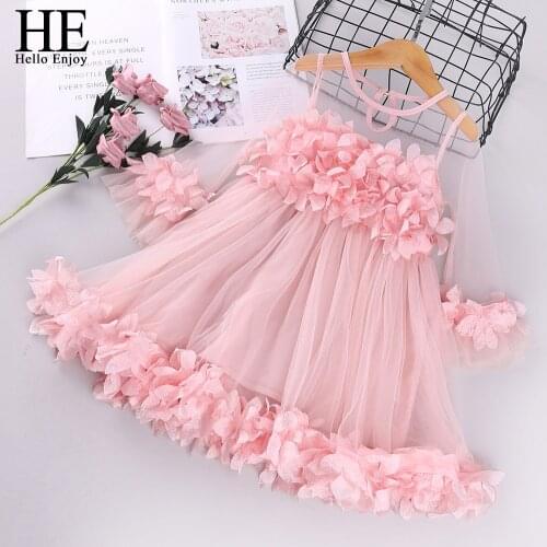 HE Hello Enjoy Girls Dresses New Brand Baby Girls Toddler Kids Clothes Autumn Long Sleeve Dots Party Princess Pageant Dress