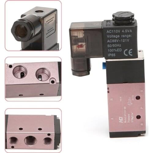 1/4" 4V210-08 5 Way 2 Position Pneumatic Control Solenoid Air Valve 12V 24V 110V 220V