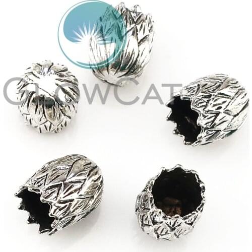 15pcs 9*10mm Antique Silver Plated Flower Shape Beads Caps For Jewelry Making Findings Diy Necklace Tassel Earrings 22346