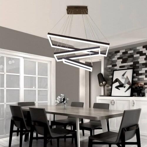 Rectangular aluminum lamp body acrylic lampshade LED chandelier Home & Commercial Lighting