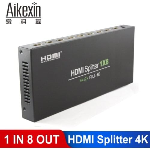 8 Port 1x8 HDMI Splitter 8 Way HDMI Powered Splitter Ultra HD 4K,Full HD 1080P 3D Support One Input to Eight Outputs