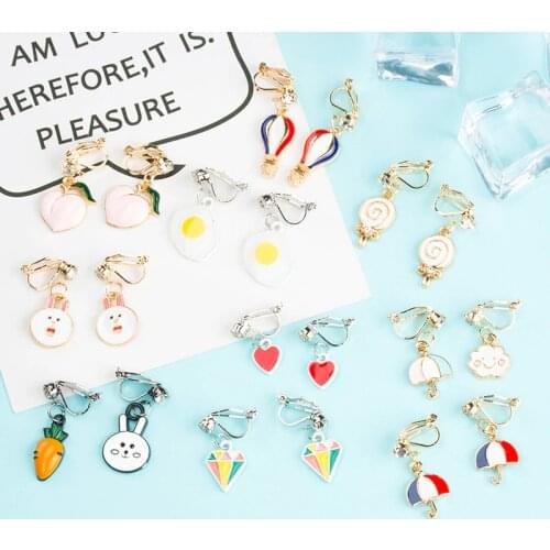 JIOFREE Korea Style Clip on Earrings No Pierced for Girl Party Lovely Earrings For Women statement Lady Accessories Brincos