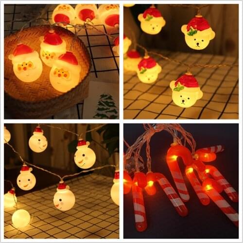 Fairy Lights Santa Claus Bear Garland Christmas Tree Ornaments Merry Christmas Decorations for Home New Year Decor Navidad 2021