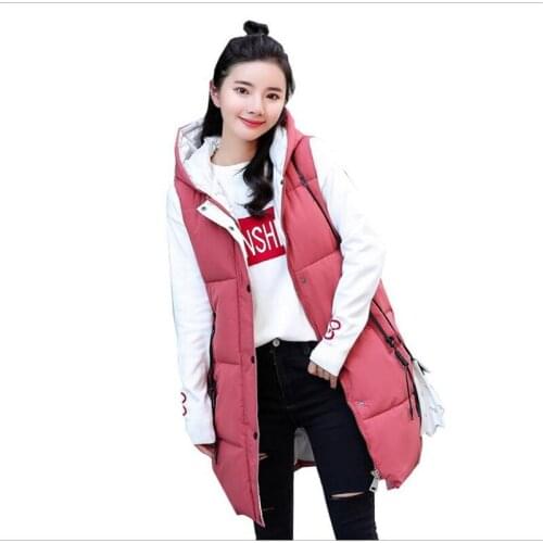 Top High Quality Women Autumn Winter Thicken Vest 2018 Plus Size 3XL Down Cotton Waistcoat Female Button Hooded Warm Vest Q606