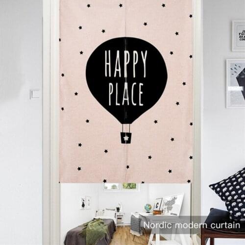 Cartoon Animals Deer Geometry Letter Door Curtain Linen Tapestry Children Study Bedroom Home Decor Bedroom Kitchen Curtain