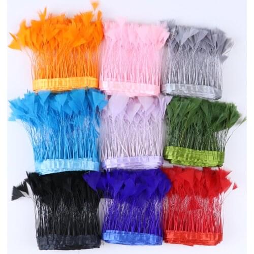 1 yard Dyed Various Natural Turkey Feather Trims Fringe 3-4 inch Marabou Feather Ribbon Carnival Stage Dress Decoration Trimming