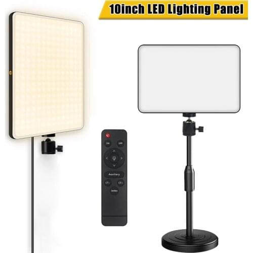 10inch LED Lighting Panel With Long Arm Holder 2700K-5700K Photography Light Remote Control For Live Stream Video Photo Lamp