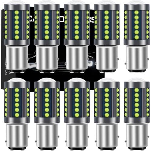 10pcs 1156 BA15S P21W 1157 P21/5W BAY15D BAU15S PY21W LED Car Tail Bulb Brake Lights Reverse Lamp Daytime Running Signal Light