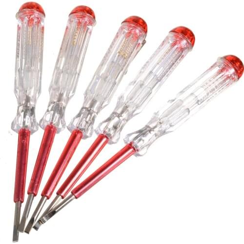 10pcs/set New Circuit Tester Screw Driver Voltage Pen Electrical Tester Pen Screwdriver Industry Voltage Test Pen 130*10mm
