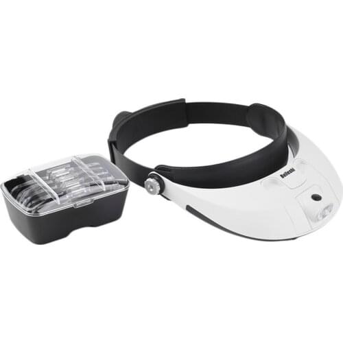 2018 New Hot 2 LED Headband Glasses Illuminated Magnifier Loupe Single/Bi-plate 11 Magnifications 5 lens New Dropshipping