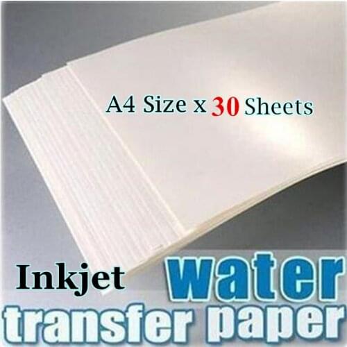 30pcs/lot) Inkjet Water Slide Decal Paper A4 Size Transparent/Clear Color For Nail Art Candle Scratch-resistant and Persistent