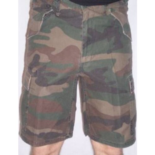Bermuda shorts men military camouflage woodland worn effect