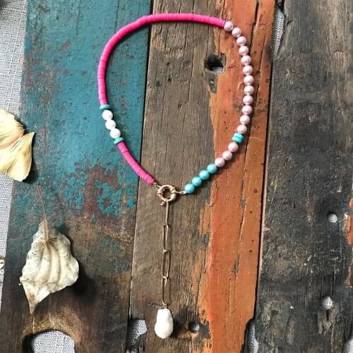 Bohemian long style baroque pearl pendant necklace handmade multi-colored delicate accessories jewelry ожерелье для женщин 2020