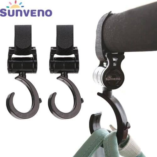 Sunveno Brand 2pcs Bag baby Stroller Hook for Wheelchair Baby Strollers Carriage Bag Hooks Accessories Pram Rotate 360 Cart Hook