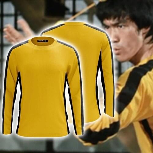 Bruce Lee adult martial arts clothing T-shirt trousers kung fu clothing Chinese martial arts clothing cosplay performance set