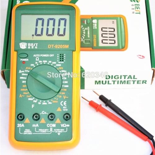 Free Shipping (Best -9205M) Upgraded version Wholesale BEST 9205M Handheld LCD Screen Digital Multimeter With buzzer