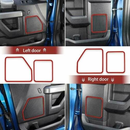Interior Front & Rear Door Speaker Decoration Frame Cover Trim For Ford F150 2015-2020 Car Accessories