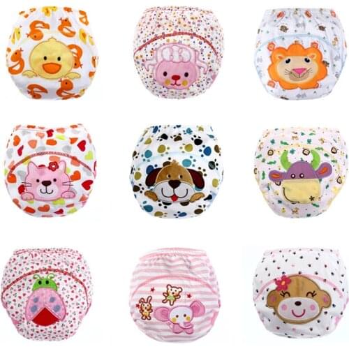 Baby Cotton Training Pants Panties Infant Diapers Reusable Cloth Diaper Nappies Washable Children Nappy Changing Underwear