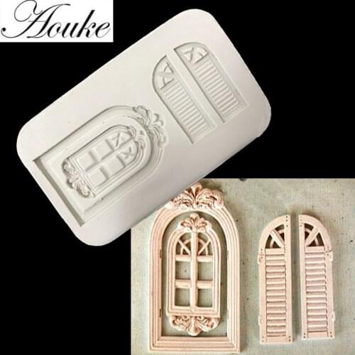 Retro Window Silicone Cake Decoration Mold Sugarcraft Mold UV Epoxy Ceramic Clay Decoration Accessories Mold