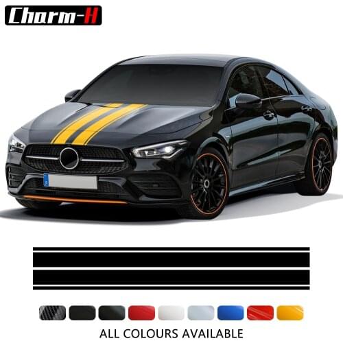 Edition 1 Bonnet Stripes Car Hood Sticker Vinyl Decal For Mercedes Benz CLA45 W176 W177 W204 W205 C63 A C E GLA CLA GLC AMG W212