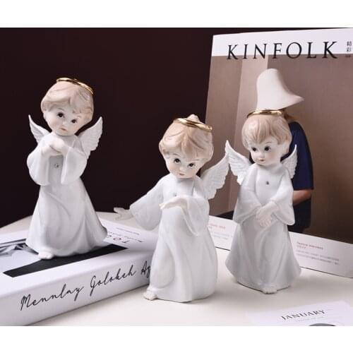 Classical Angels Ornaments Ceramic Little Lovely Angels Home Furnishings Decors for Bedroom Sitting Room Study