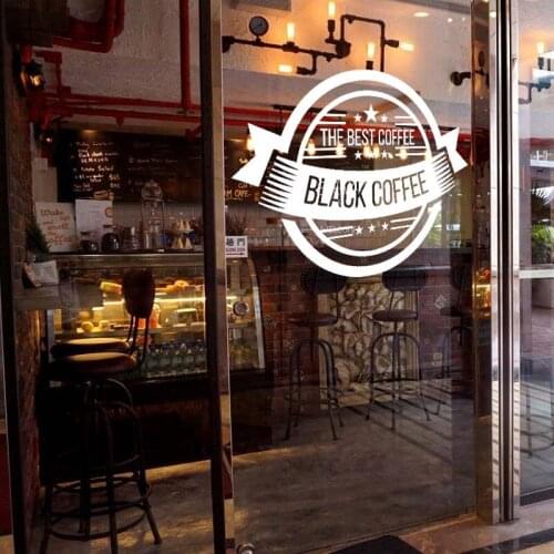 Coffee Shop Black Coffee Best Coffee Sign Mug Logo Cafe Decor Highest Quality Wall Cup Decal Sticker Vinyl Customized