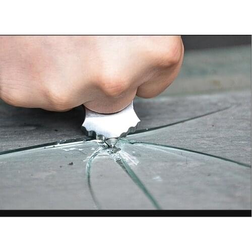 Toy Sport EDC Self-Defense Tungsten Steel Ring With Chain Women Wolf-Proof Necklace Survival Tool Ring Window Breaking Machine