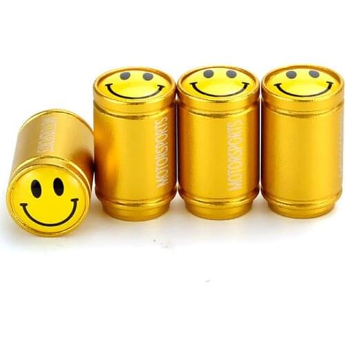 4pcs/set Aluminum Smiley Car Motorcycle Bicycle Tyre Wheel Valve Caps Universal Accessories for Chevrolet Cruze for Opel Corsa d