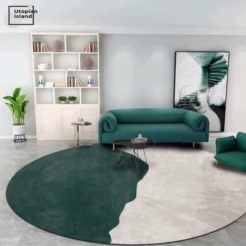 Round Carpet Green Marble Rugs For Living Room Nordic Floor Mat Home Mat 3D Rug Turkish Carpet Soft Carpets For Bed Room