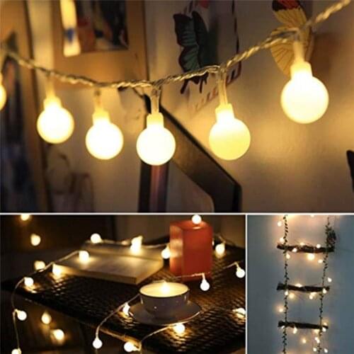 Hot Garland 3M 10M Battery Powered LED Ball String Lights Christmas lights indoor Garland Wedding Xmas Decoration outdoor lights