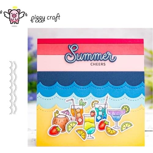 Piggy Craft metal cutting dies cut die mold Wavy striped decoration Scrapbook paper craft knife mould blade punch stencils dies