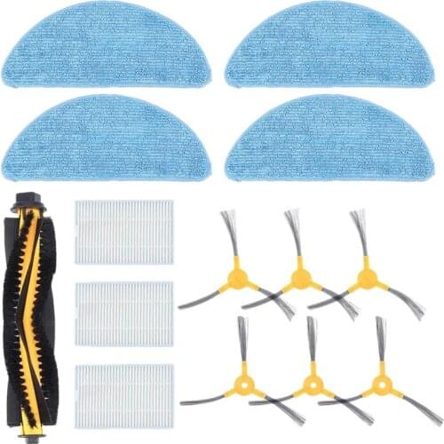 Accessory Kit for Proscenic 800T 820S Robot Replacement Parts of 1 Main Brush,6 Side Brushes,3 Hepa Filters,4 Mop Cloth